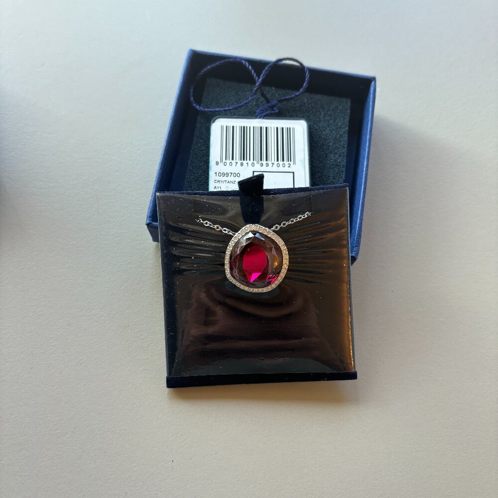 Swarovski Ruby Pendant Necklace NWT